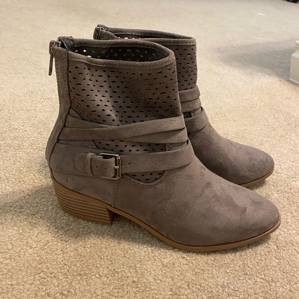 Gray booties- NEVER WORN